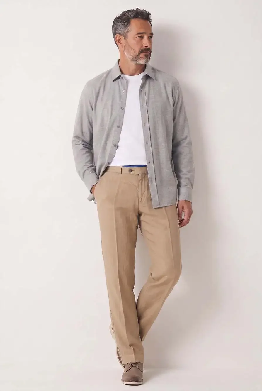Tommy Bahama Mens Khaki Tan Linen Blend Dress Pants Trousers